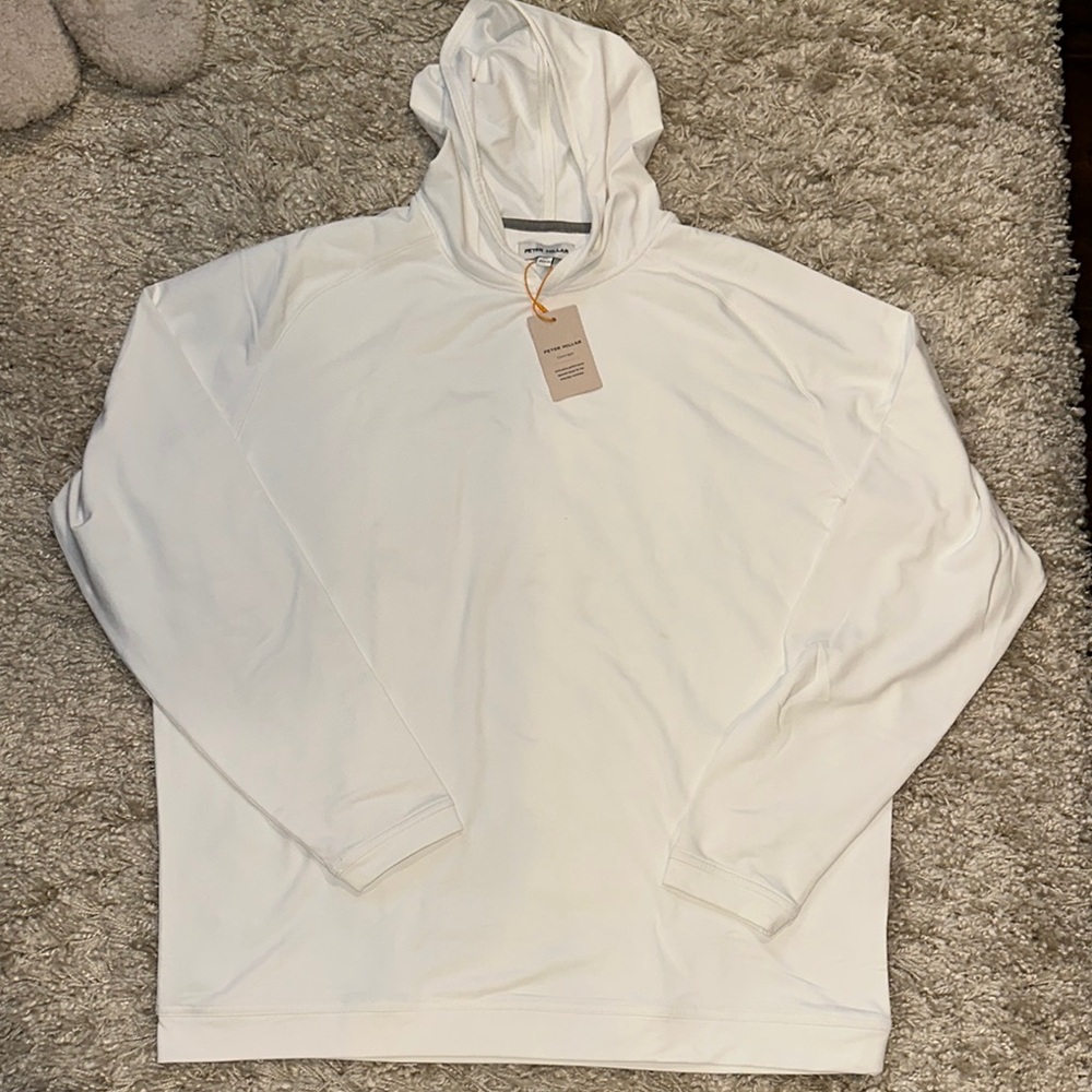 Peter Millar Crown Sport White Golf Hoodie - XL